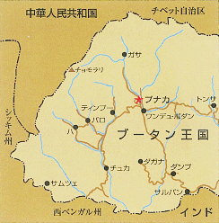 ブータン王国周辺地図